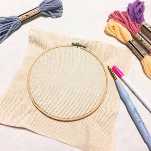 몽스 굵은 펀치니들 전용 터프팅 마 원단 자수천 패브릭 24cmx24cm