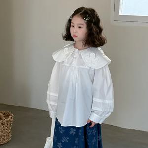 꽃잎 빅카라 퍼프 블라우스 R13424