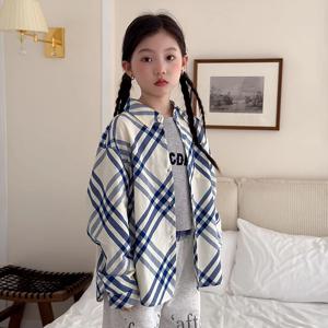 크로플 카라 체크 셔츠 R13338