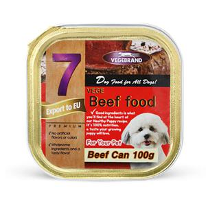 베게 강아지통조림 사각캔 간식 100g 소고기