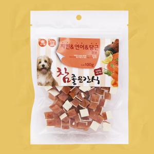 강아지져키 애견간식 치킨연어당근큐브 100g