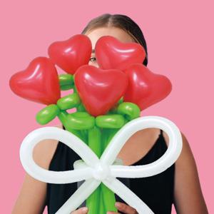 하트꽃다발풍선(5세트)  졸업식 생일 이벤트 DIY 하트 꽃다발풍선