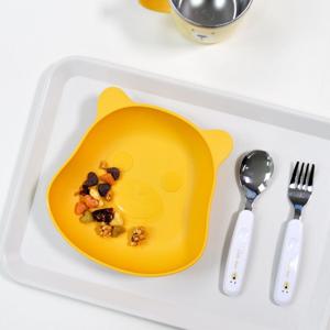 베어 곰돌이 간식접시(노랑) 어린이 유아 이유식 그릇 주먹밥 과일 요거트 플레이트