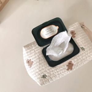 물티슈 케이스 디스펜서 천 파우치 패브릭 커버 보관함 걸이 휴대용 차량용 가방 휴지 누빔