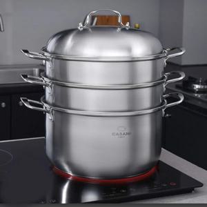3단 스텐 찜기 전골냄비 찜통 솥 36cm 인덕션겸용