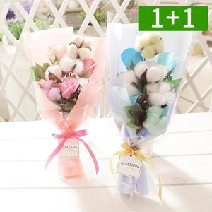 1+1 목화 장미 비누꽃다발 졸업식 입학식 학예회 선물 포장 조화 꽃다발