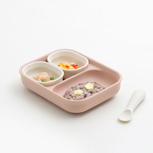 1.2.3 유아 실리콘 2구 흡착 식판