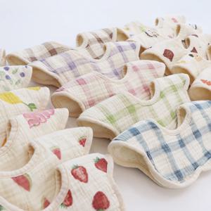 거즈 방수 턱받이 아기침받이 이유식 유아 저자극 순면 침받이