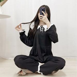 인형 프릴 빅카라 여성 학생 긴팔 긴바지 홈웨어 파자마 잠옷 세트