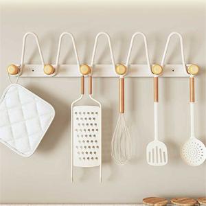 [해외] 심플 모던 원목 조리도구걸이 다용도 컵꽂이 냄비뚜껑받침 7구