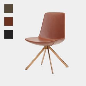 데니스 가죽 로즈골드 회전의자