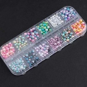 투톤 그라데이션 구슬 12종 세트 데코덴 공예 슬라임 재료