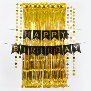 파티 장식 은박 수술 커튼 골드 생일 가랜드 기념일