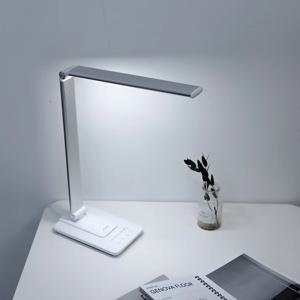 프리즘 LED 스탠드 PL-6100SW 실버화이트 시력보호 무드등 겸용 각도조절 책상 조명