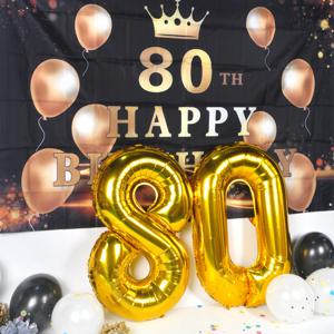 럭셔리 생일 대형 현수막 80 기념일 파티 장식 배너 가랜드