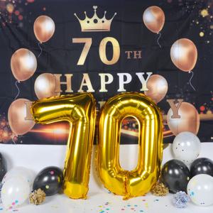 럭셔리 생일 대형 현수막 70 기념일 파티 장식 배너 가랜드