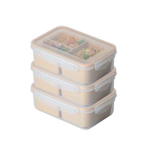 나눔 반찬통 밀프랩 밀폐용기 2+1칸 1100ml 3개