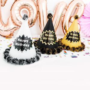 POP 메탈릭 생일 고깔 모자 생일파티 이벤트 행사 돌잔치 케이크 장식 소품