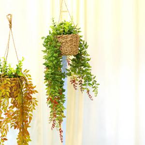 조화 넝쿨 화분 공중 인조식물 행잉플랜트 바구니 허브고사리