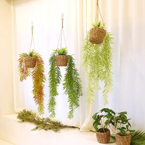 조화 넝쿨 화분 공중 인조식물 행잉플랜트 바구니 스퀘어로사
