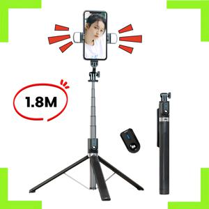 LED조명 핸드폰 삼각대 셀카봉 블루투스 셀카봉 블랙