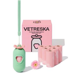 플로라 강아지 향기나는 배변봉투 풉백 디스펜서 세트(라벤더향)