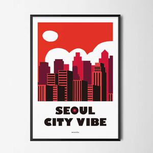 서울 시티 바이브  M 인테리어 디자인 포스터 한국 여행