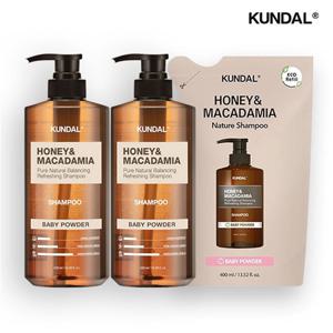허니앤마카다미아 네이처 샴푸 500ml 2개 + 리필 400ml 1개