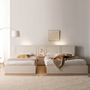 E0등급 블루밍 LED 호텔 일반 침대 프레임 SS/Q (+매트리스/협탁선택)