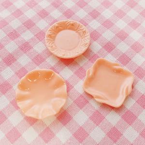 미니어처 핑크 접시 3종 초미니 그릇 인형의집 돌하우스 홈카페 소품