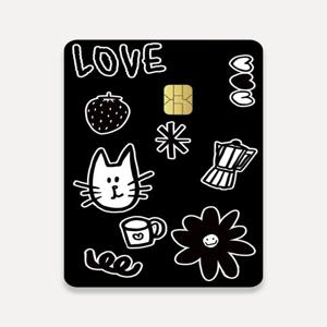 신용카드커버 스티커 LOVE_black 신용카드 꾸미기