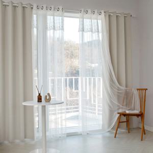 크림라떼 형상기억 암막+디망쉬 레이스 안방 거실 특대형커튼 3size