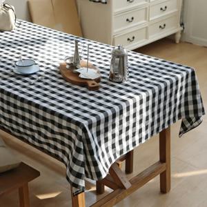 고밀도 블랙체크 식탁보 3size 캠핑 홈카페 감성 테이블보