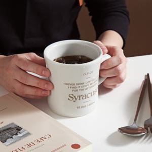 레터링 빈티지 카페 레트로 오목머그 420ml