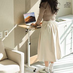 이동식 거실 스탠딩 책상 학교 스탠딩 테이블 높이조절 보조 간이 사이드테이블 우드/원목