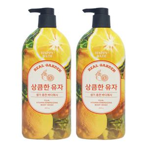 해피바스 리얼가든 유자 비타민 생기 바디워시 900g x2