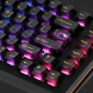 PC 투명 실크인쇄 한글 영문 키캡 165키 커스텀 기계식키보드 (블랙스모그)