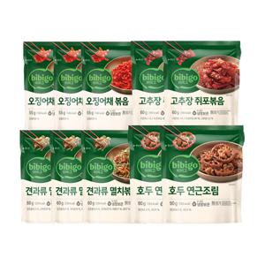 비비고 오징어채볶음 x3+멸치볶음 x3+연근조림 x2+쥐포볶음 x2