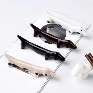 닥스훈트 도자기 수저받침 4종 세트