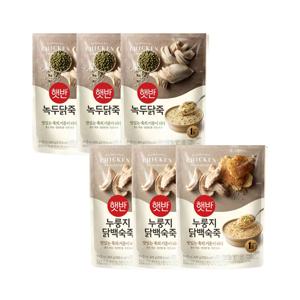 햇반죽 녹두닭죽 420g x3개+누룽지닭백숙죽 420g x3개