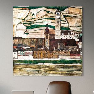 에곤 실레 남쪽에서 본 도나우 강의 스타인 그림 캔버스액자 홈 카페 거실 벽 인테리어 액자