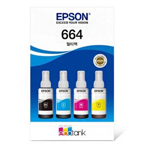 정품 T664670(664) 4색 잉크세트 L300/L310/L350/L360/L361