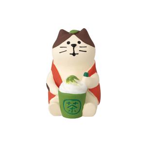 콘콤브레 녹차 말차라떼고양이 소품 피규어 미니어처