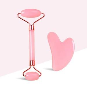 핑크하트 롤러 괄사 세트 얼굴 지압 셀프 마사지 도구