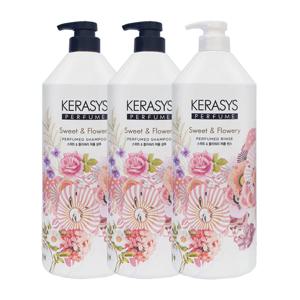 스위트 앤 플라워리 퍼퓸 샴푸 1000ml x2 + 린스 1000ml