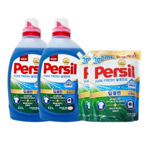 퍼실 퓨어프레쉬 딥클린 드럼/ 일반 겸용 실내건조 용기 2.2L x2 + 리필 1.8L x2