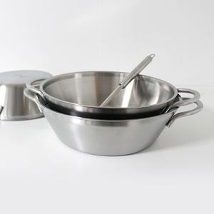 스텐 통3중 샤브샤브냄비 국산 IH 양수 깊은 전골냄비 업소용 국수 칼국수 5size