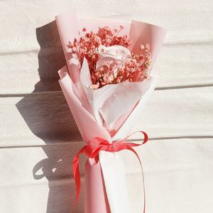 미브 생화 안개 프리저브드 플라워 꽃다발 3 Colors