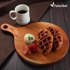 마호가니 나무 원형도마 손잡이 빵도마
