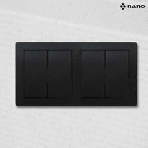 유로 유럽형 전등 전기 스위치 중4구 블랙